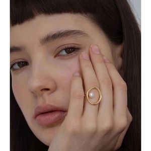 Gold Imitation Pearl Ring